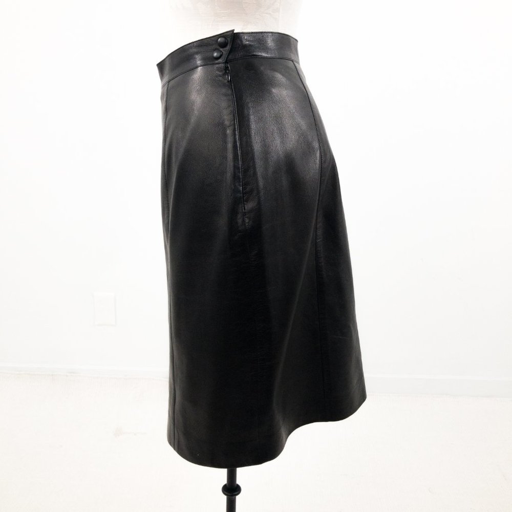 Thierry Mugler 8 Vintage 90s Leather Pencil Skirt - Picture 11 of 16